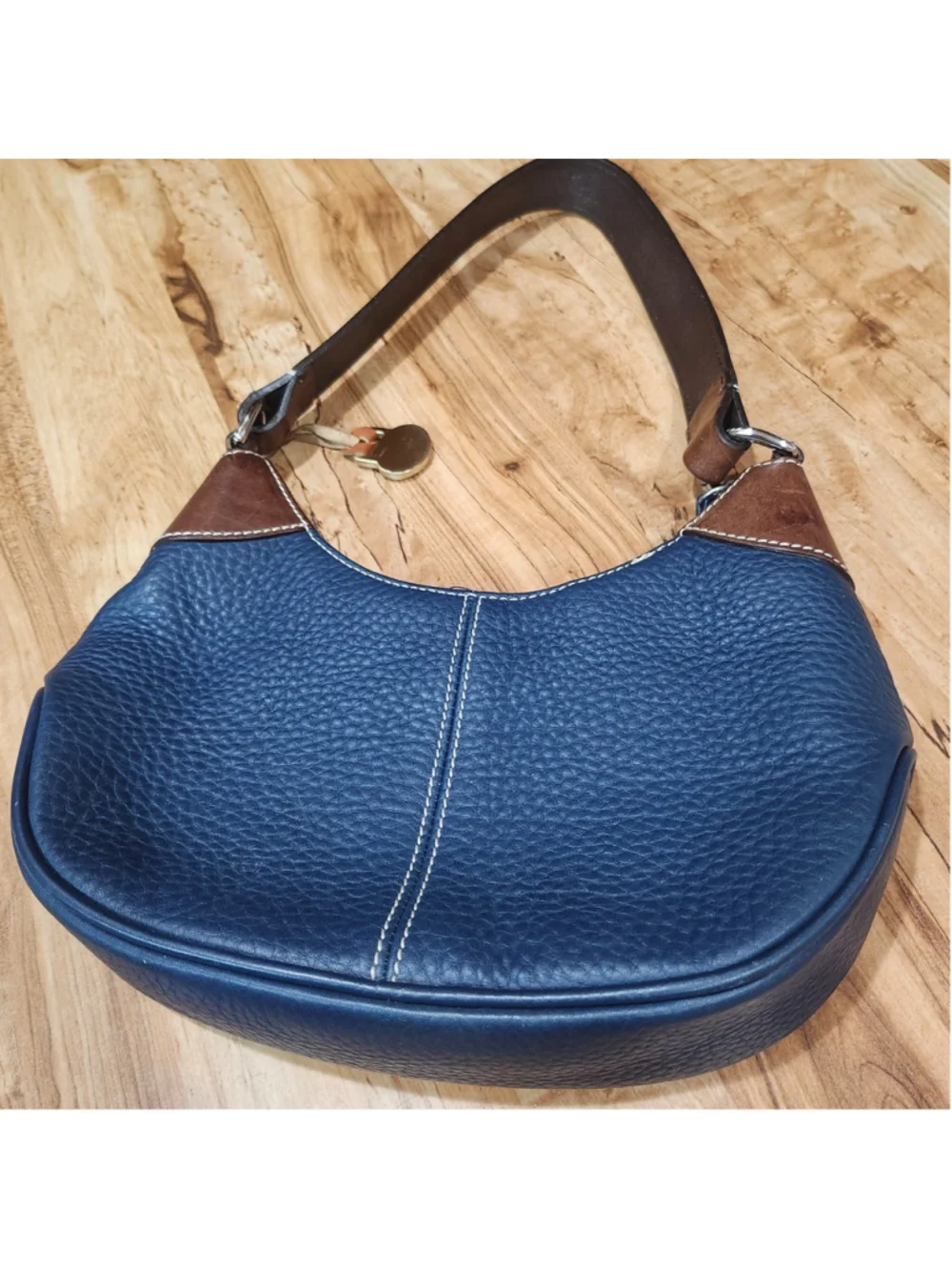 Dooney & Bourke Blue Pebbled Leather Hobo Bag